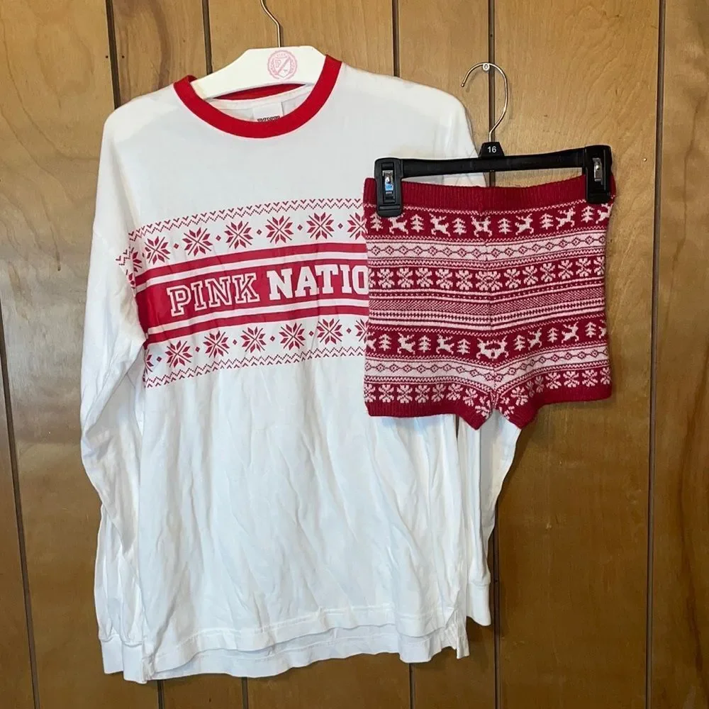 •PINK&F21• NWT MATCHING BUNDLE OF SHIRT/SHORTS SIZE XS/S
